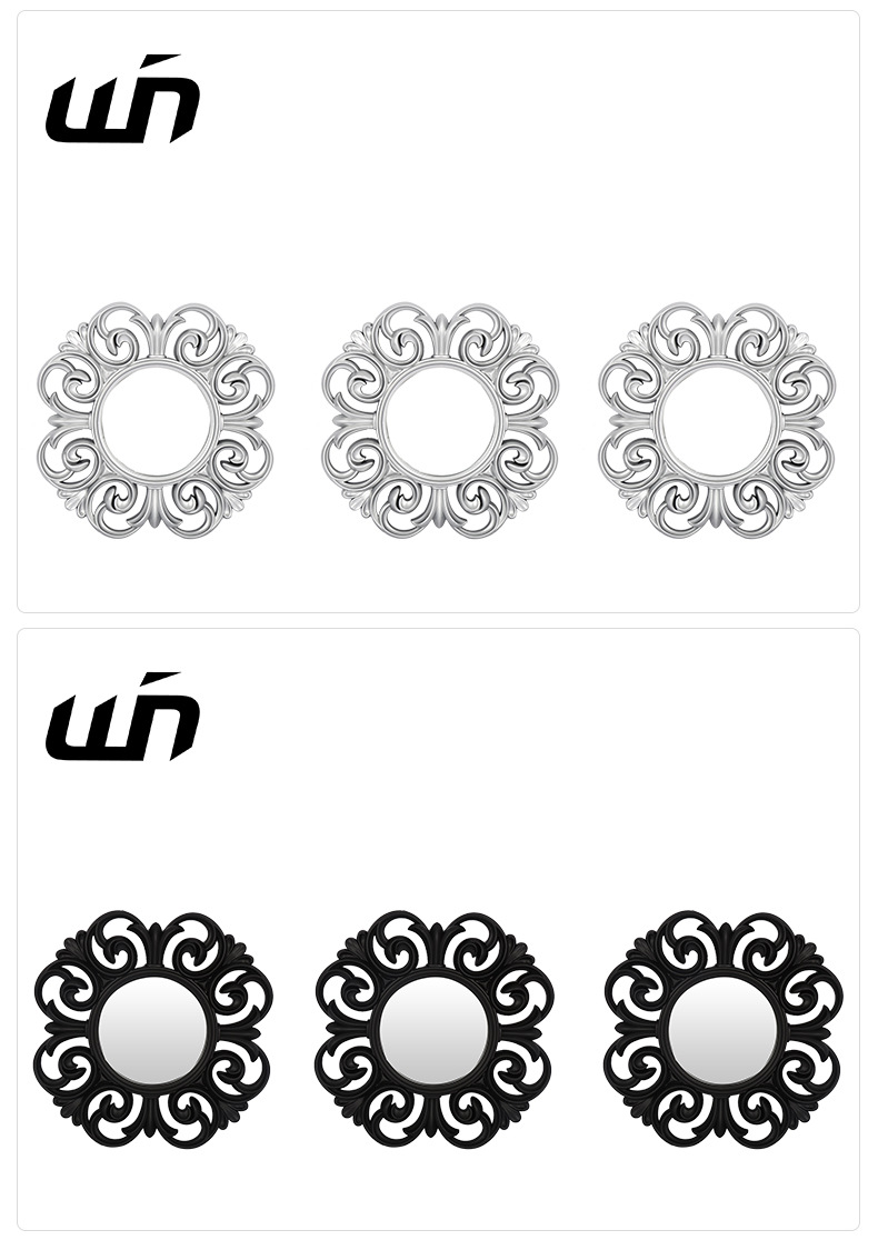 Factory-supplied European and American style background decorative flower-shaped fashionable and creative living room wall-mounted mirrors pic 9