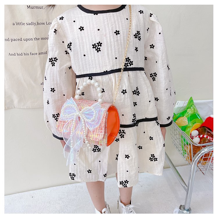 可爱女童斜挎包小香风时尚儿童手提斜背包包公主淑女珍珠包单肩包详情52