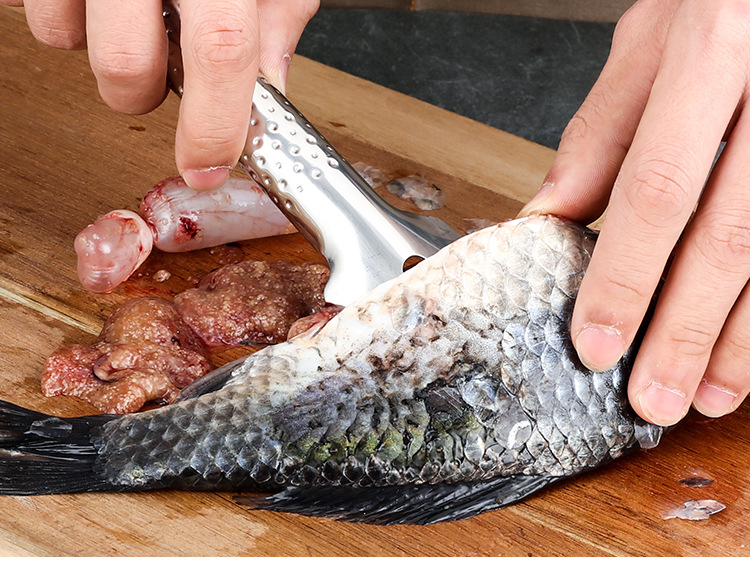 Fish scale scraper, 304 stainless steel fish scale remover, scalding knife, special tool for killing fish, household manual pic 12