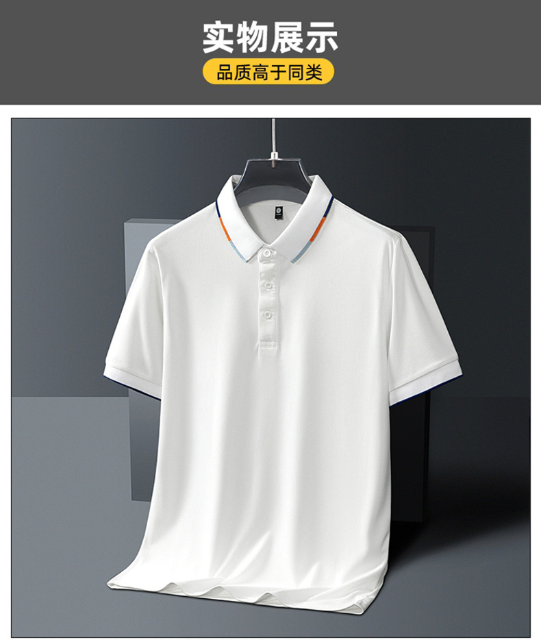 新款男士POLO衫2024夏季潮流韩版纯色简约上衣商务休闲短袖T恤衫详情7