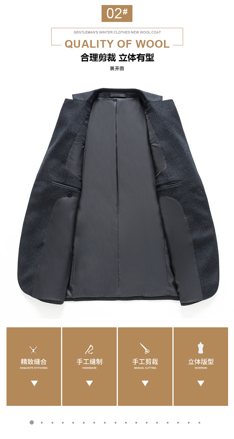 羊毛羊绒西服男高档商务休闲时尚桑蚕丝西装英伦秋冬厚款外套男装详情27