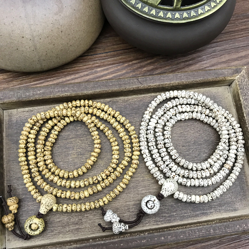 Mini Star and moon Bodhi seed bracelet, Shoushan charcoal-burned cat artistic and retro double and single loop bracelet and jewelry wholesale pic 5