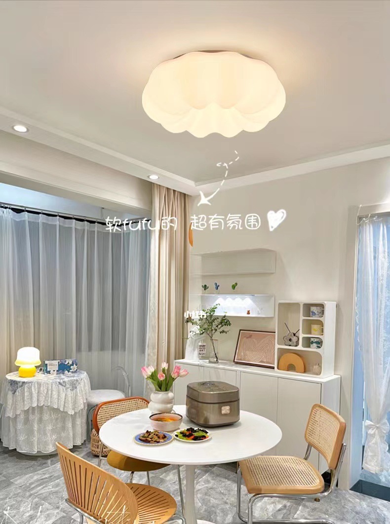Nube influenciador techo lámpara estilo crema moderno cálido chicos niñas niños luz de habitación luz de dormitorio calabaza luz de red pic 20
