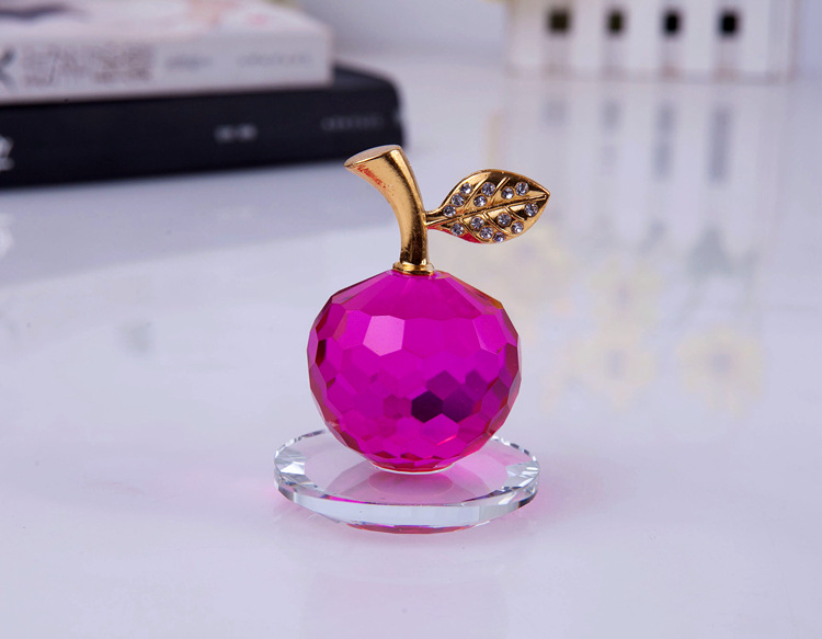 K9 Crystal Apple Christmas Eve Christmas Colored Crystal Craft Souvenir Gift Mobile Phone Counter Decorative Item Xiangyu Crystal pic 8