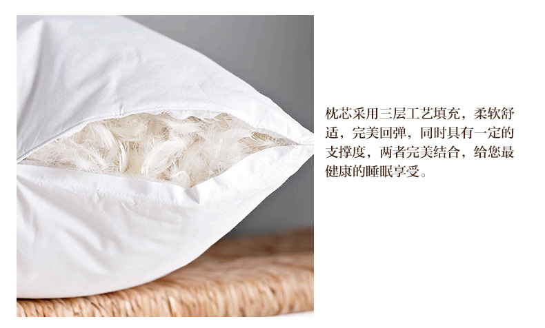 Shefan white goose down pillow core, three-layer craft down pillow core from a five-star hotel pic 12
