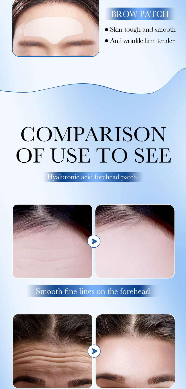 All-english SADOER Hyaluronic Acid Collagen Firming Forehead Patches for improving forehead wrinkles. Cross-border export wholesale exclusively for export pic 22