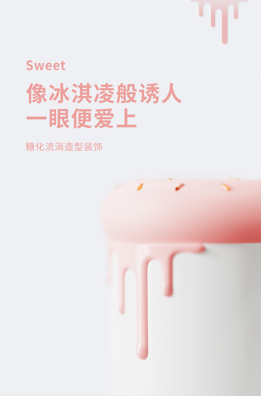 Cross-border Creative 369 Sweetheart Humidifier, Creative Mushroom Ice Cream Cup, Cartoon Mini with Ambient Color Lights for Hydration pic 12