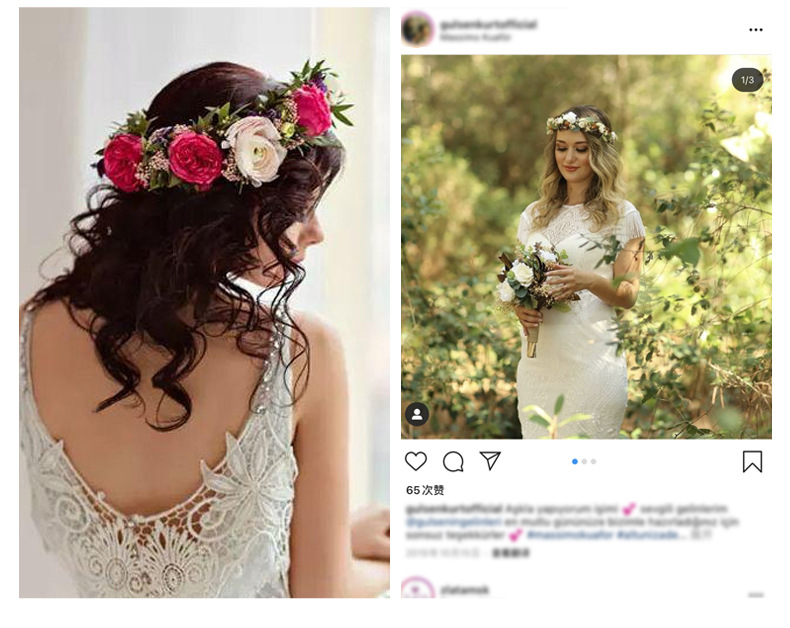 Wholesale of cross-border European and American AliExpress fashion flower wreath headwear, rose bride seaside vacation hair bands, and simulated flower hair accessories pic 13