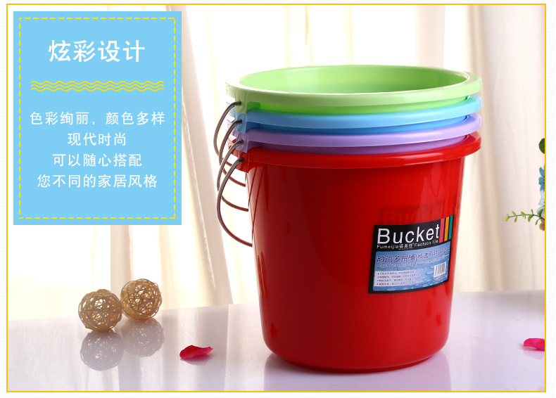 Thickened small plastic bucket from the origin, 13L shock-resistant plastic bucket, portable household car wash bucket pic 8