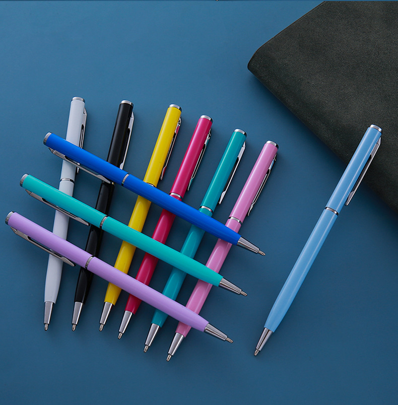 Metal ballpoint pens, rotary ballpoint pens, advertising pens, hotel gift pens, candy colors available, in stock pic 13