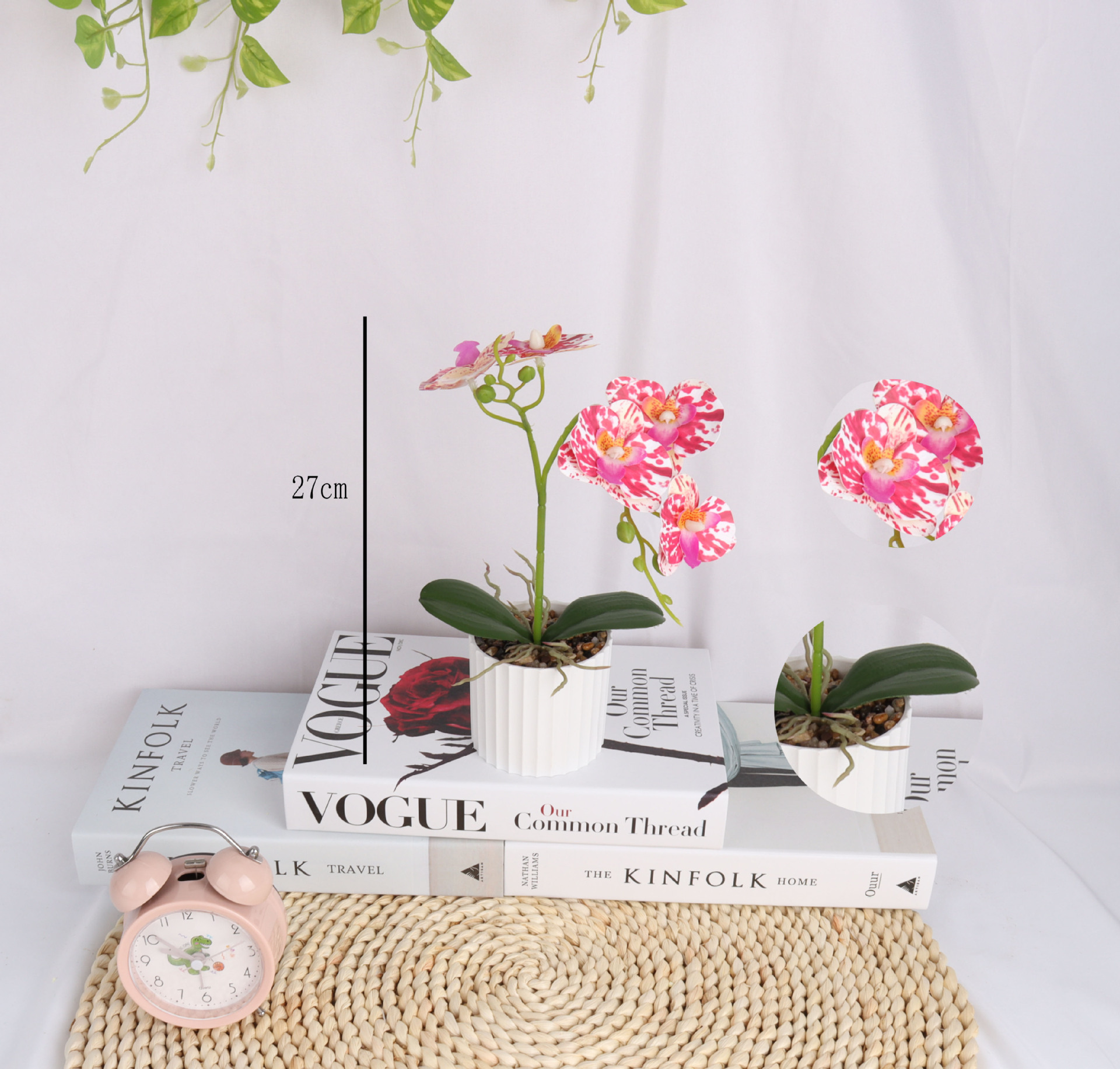 5-head artificial Phalaenopsis potted plants/artificial flower bonsai // artificial flower creative indoor small ornaments/Amazon factory pic 4