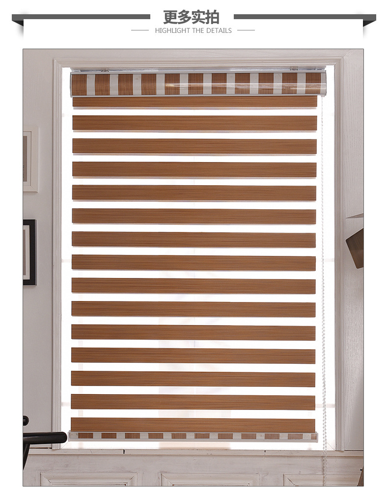 Ready-made light-blocking soft gauze curtains, non-perforated Venetian blinds, light-blocking and waterproof engineering curtains, restaurant roller blinds pic 11