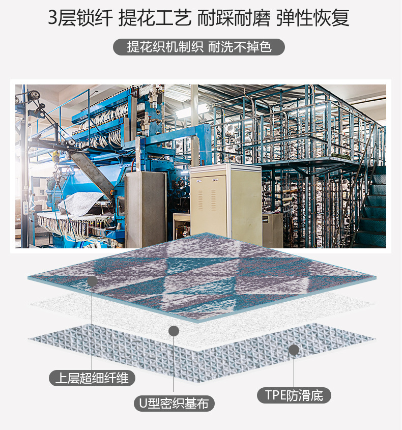 大达地垫房间门口浴室吸水家居入户脚垫卫浴垫子家用卧室地毯详情22