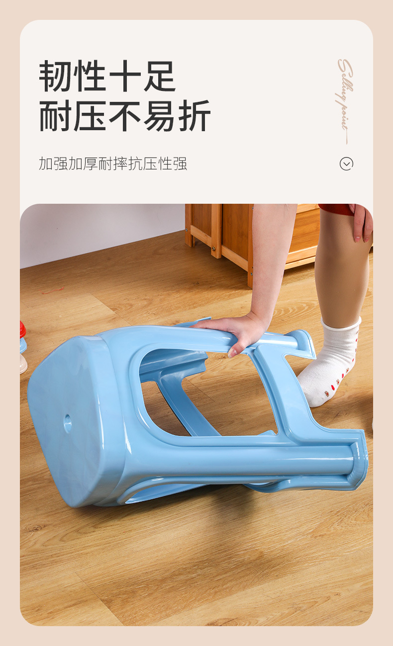 Factory wholesale plastic stools, thickened anti-drop chairs, simple style outdoor conference square stools, stackable pic 7