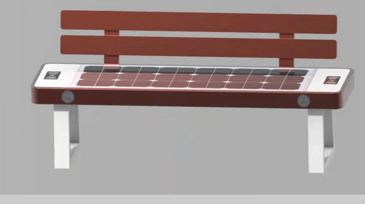 太阳能座椅带靠背USB手机无线充电蓝牙音箱智能长条座椅生产厂家详情1
