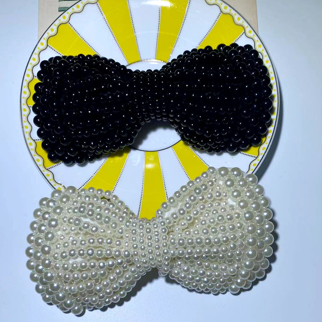 韩版珍珠蝴蝶结手工串珠配件发夹边夹发箍配件包包鞋帽服配件批发详情7