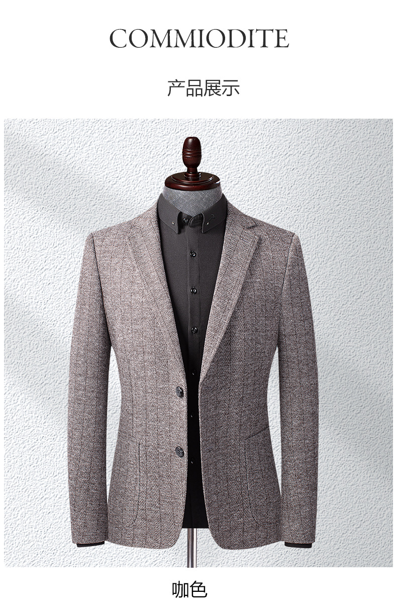 Laishibert autumn and winter knitted woolen woolen suits for young and middle-aged men, small suits for men, slim-fit woolen casual suits pic 36