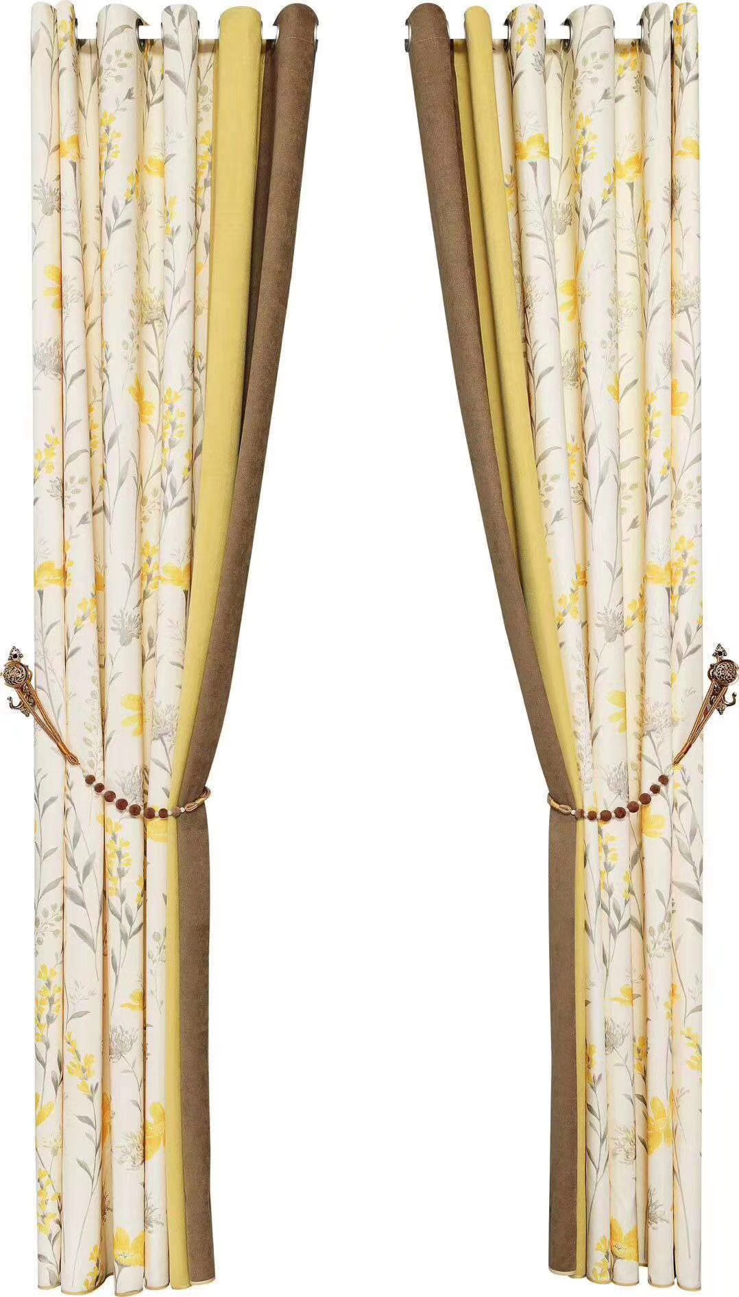 A fresh and light-blocking bedroom with a combination of Sephunni curtain fabric and printed country flowers pic 10