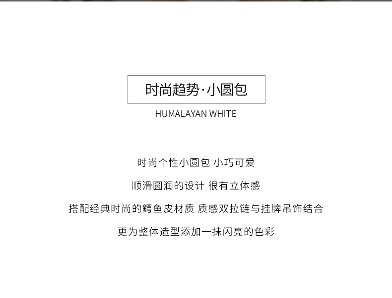 高端尼罗鳄鱼皮小圆包喜马拉雅白色奢侈品女包单肩斜挎包包真皮详情2
