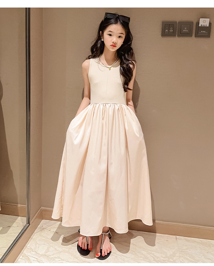 女童连衣裙夏装2023新款夏季儿童洋气公主裙网红中大童无袖长裙子详情25