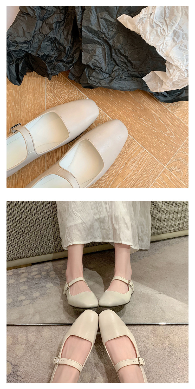 高级感羊皮软底真皮玛丽珍单鞋女鞋一字扣带浅口平底鞋小皮鞋剽鞋详情8
