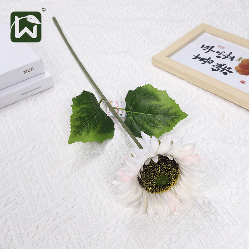 【】 New faux flower single sunflower, retro oil painting sunflower, home living room decoration, suitable for photography pic 17