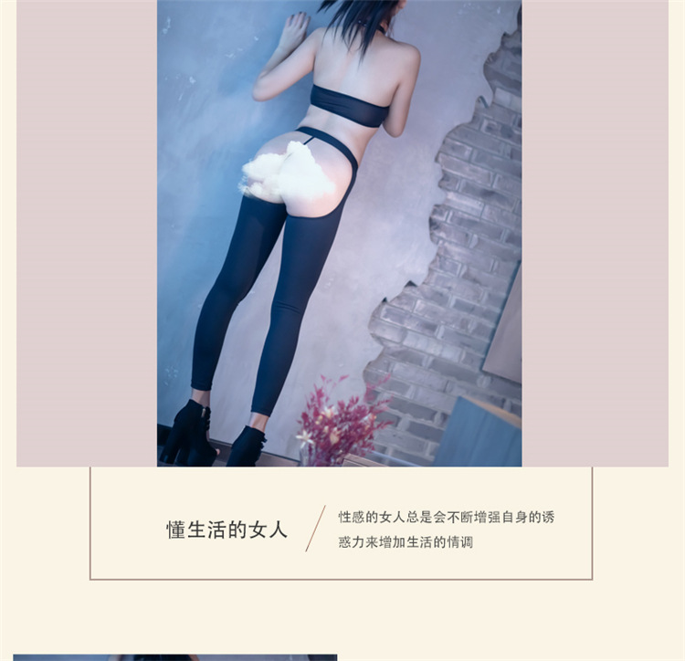 Sexy low-waisted ice silk elastic slimming outdoor pants that expose the buttocks nine-inch skinny pants of good quality factory straight hair pic 9