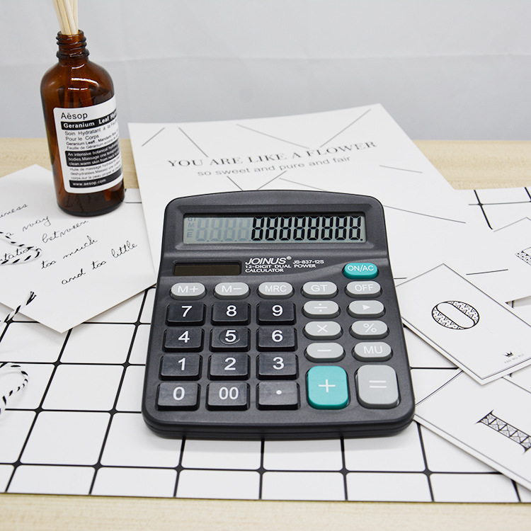 Business, finance and office calculator, 12-digit calculator, LOGO, solar-powered calculator, no electricity pic 3