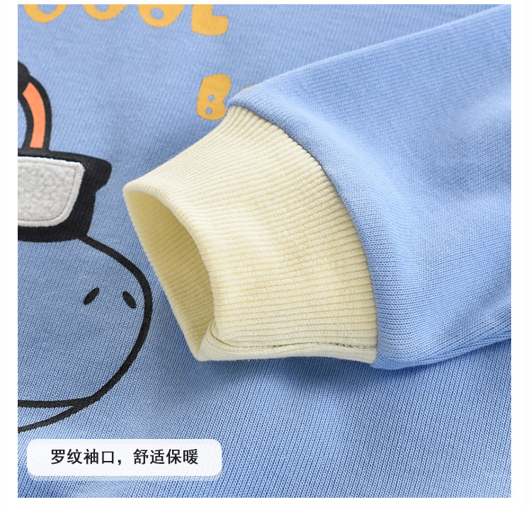 2024秋冬季新款儿童纯棉卫衣撞色宽松长袖休闲卡通套头外套卫衣详情17