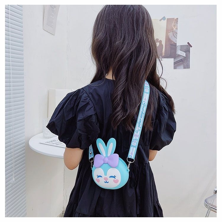 超萌可爱兔子女童包包2022年新款时尚儿童硅胶零钱包潮宝宝斜挎包详情13
