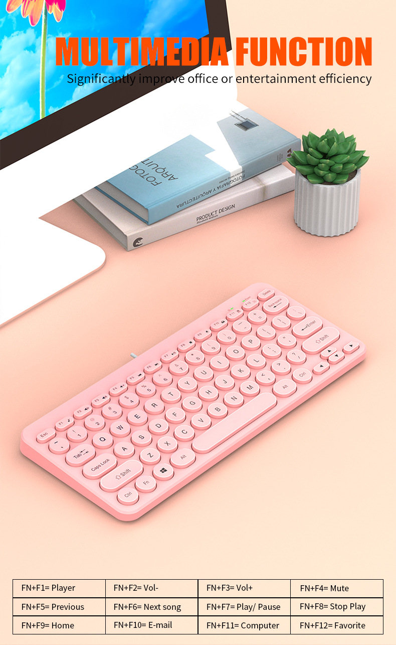 The K380 external keyboard for laptops, with retro round keycaps and silent keys, is a universal neutral keyboard for desktop laptops pic 19