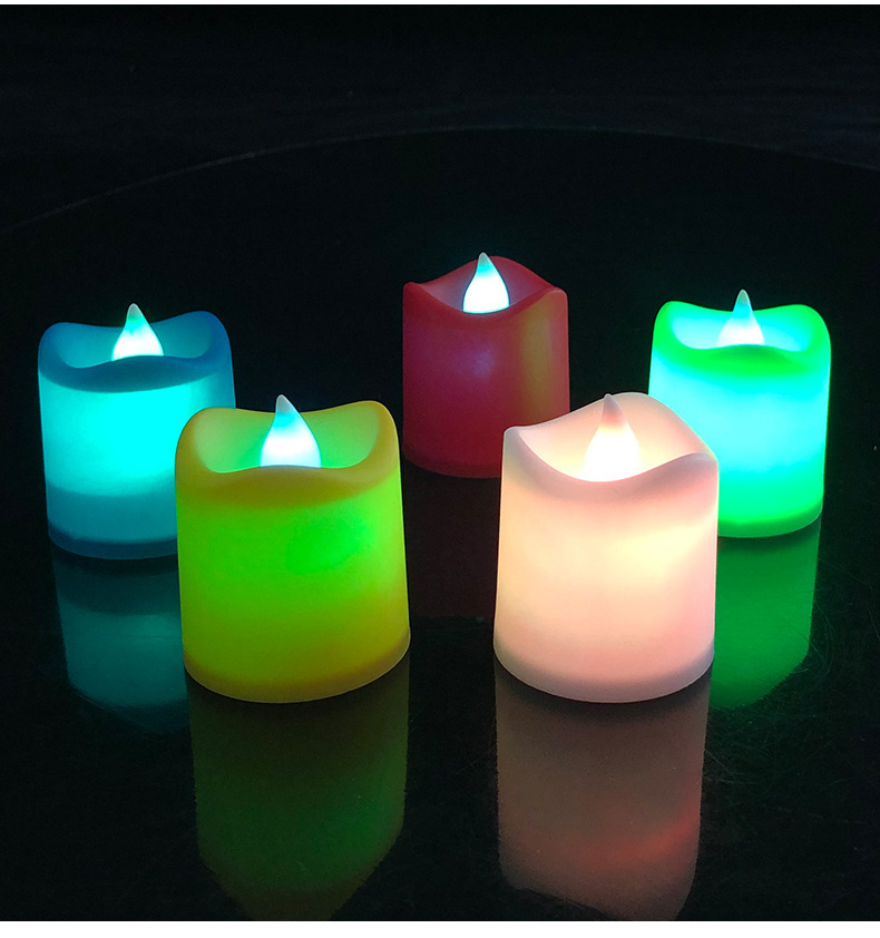 Factory direct sales of small wave seven-color candles, creative LED electronic candle lamps, home decoration and party setting supplies pic 3