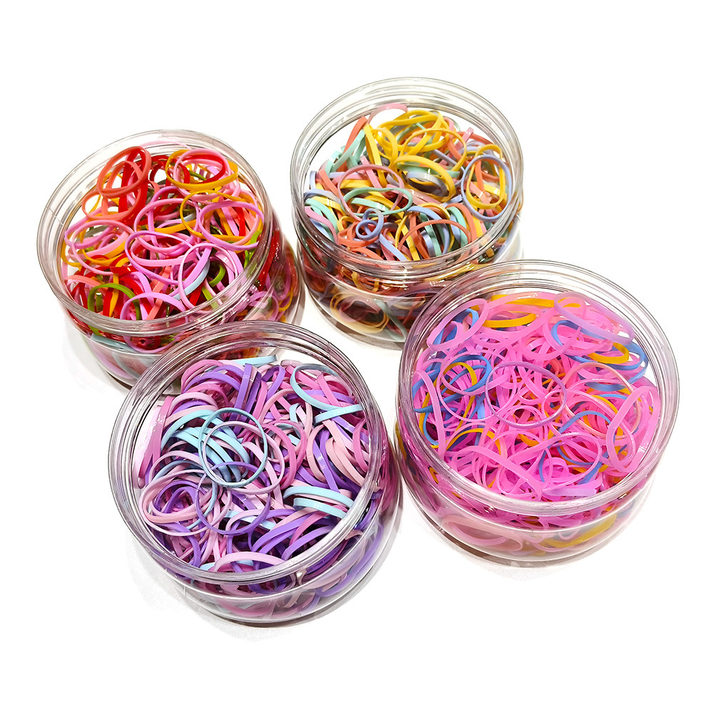 600条罐装皮筋圈儿童可爱彩色橡皮筋一次性强拉不断高弹力小发圈详情6