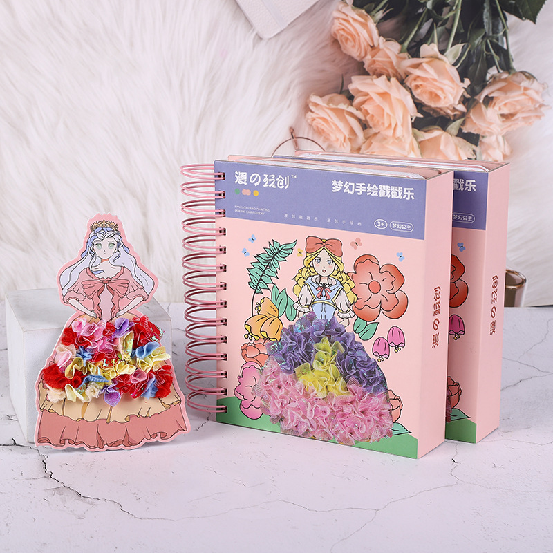 梦幻手绘戳戳乐公主换装diy手绘戳戳乐儿童手工粘贴画益智玩具详情1