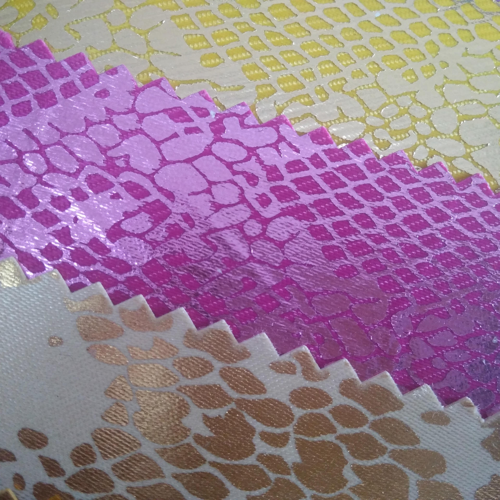 Gold-embossed mercerized leather, foamed foam printed foam printed fabric, foamed coated pvc pic 9