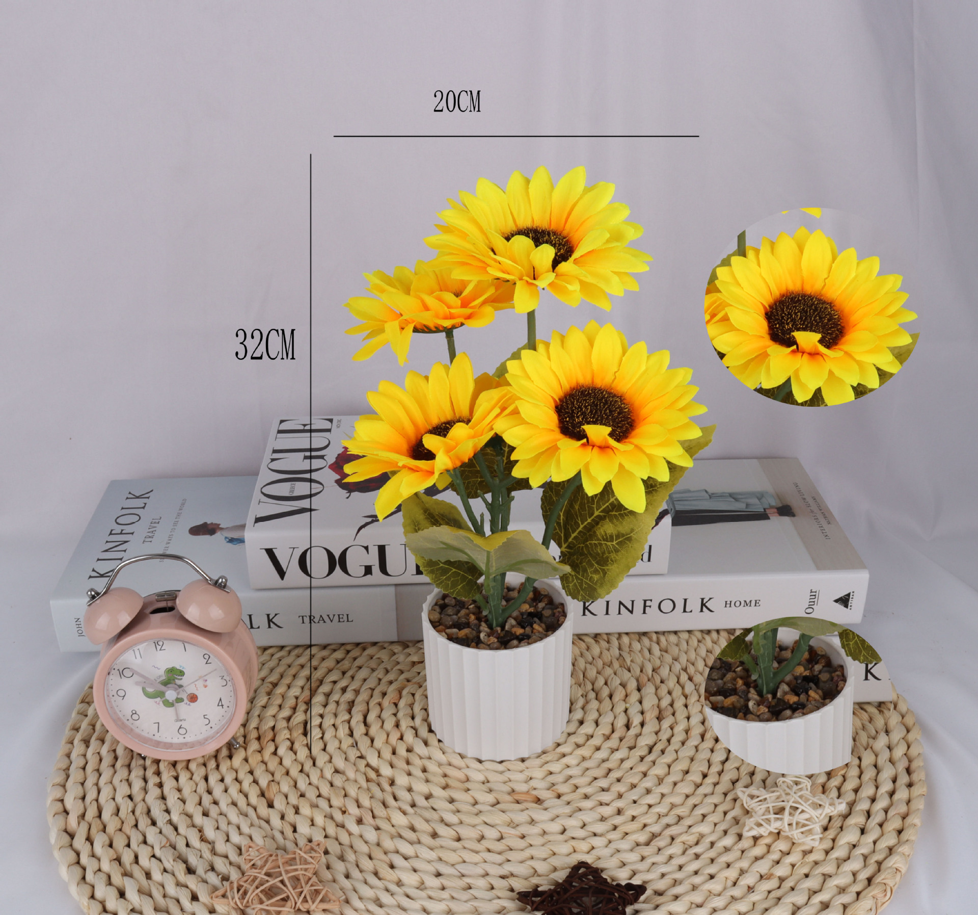 Artificial tall sunflower potted plants/artificial flower bonsai // artificial flower creative indoor small ornaments/Amazon factory pic 2
