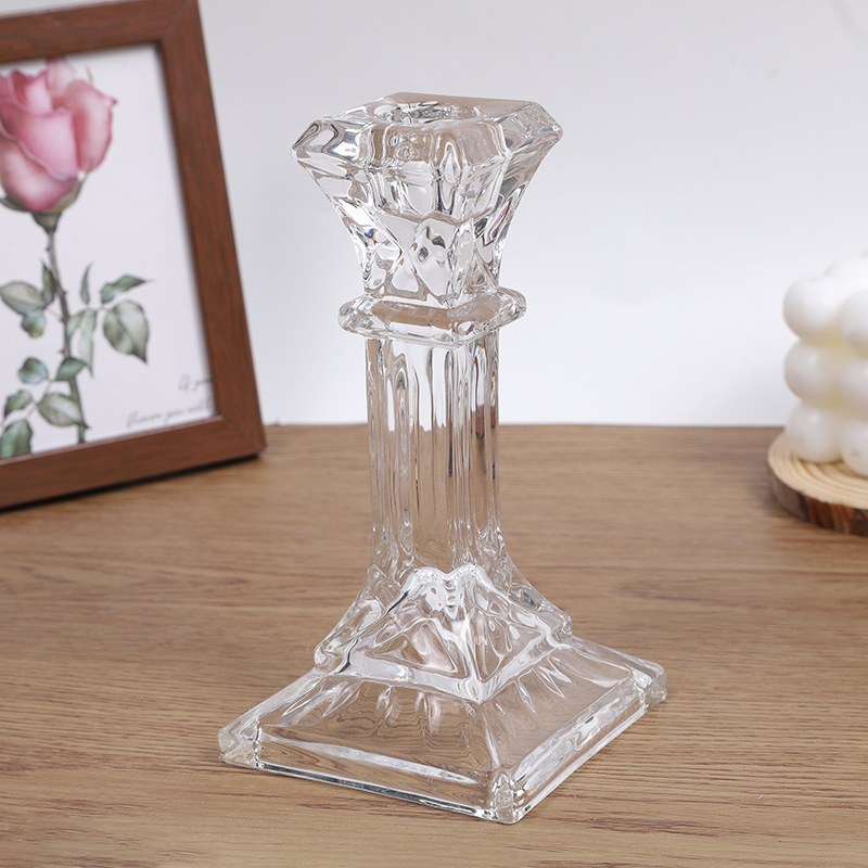 ins French-style European-style pole-shaped hall, high-legged glass crystal candlesticks, bar, milk tea shop, soft decoration and living room pic 4