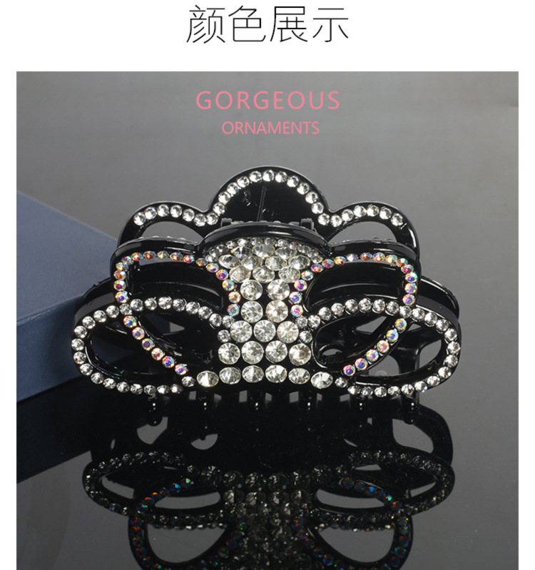 Korean version wholesale hair clips for women, large back of the head, water diamond hair bun, headwear, hair accessories, hair clips, hair bun, large volume device pic 5