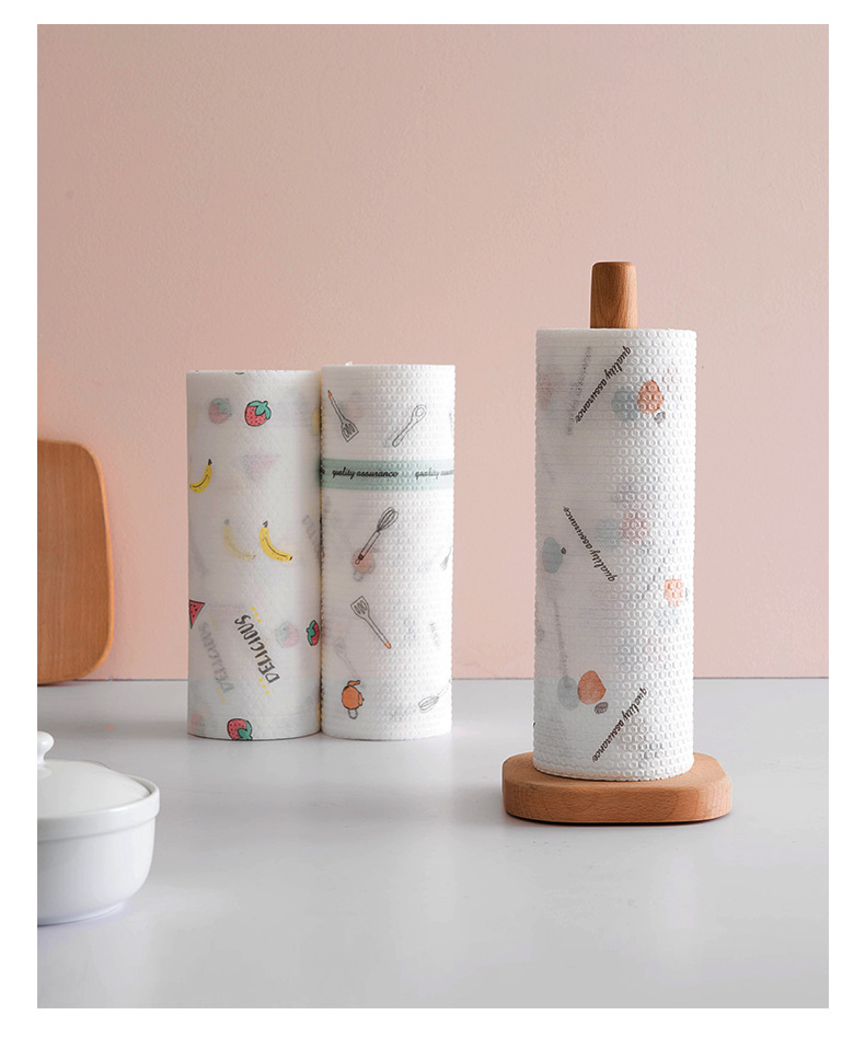 Non-stick kitchen printed lazy cloth, dry and wet dual-purpose household cloth, disposable non-woven fabric manufacturer wholesale pic 3