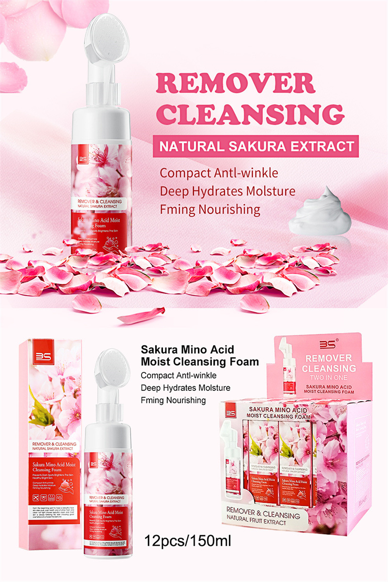 All-english 3S Cherry Blossom Bubble Facial Cleanser 150ml Facial Cleanser Mousse Hydrates, moisturizes and controls oil pic 2