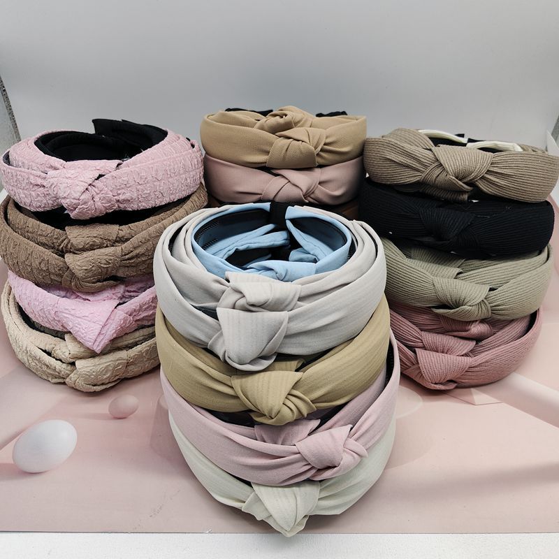 韩版发箍古风布艺头箍简约百式交叉打结显脸小发卡头扣发饰批发详情3