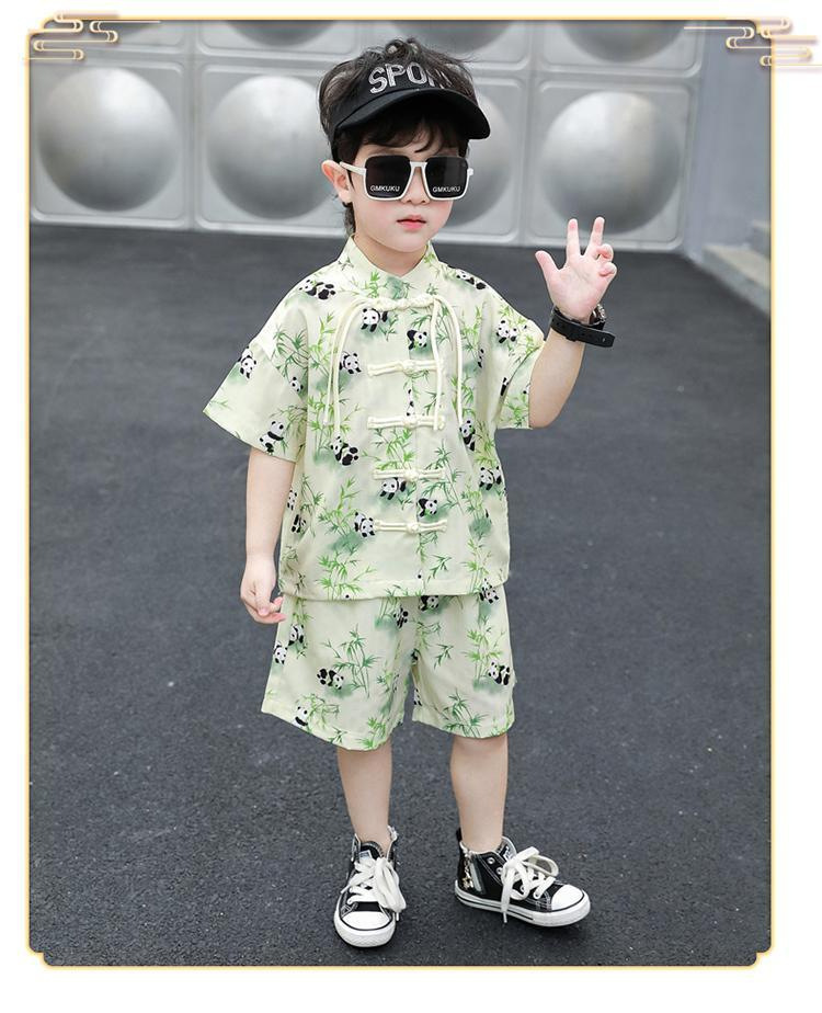 国潮儿童汉服两件套2024夏季新款男孩短袖短裤夏装新中式国风夏款宝宝详情15