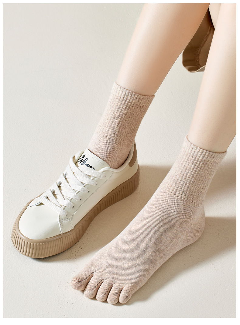 2023四季款女士纯棉五指袜吸汗无骨分趾袜抗菌消臭防摩擦全棉长袜详情18
