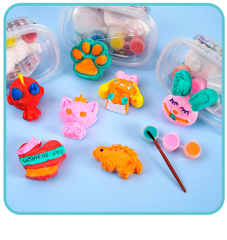 儿童手工玩具礼品DIY涂鸦石膏娃娃白胚涂色娃娃盒装涂鸦画2元店批详情11