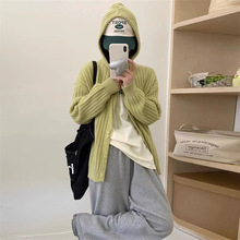 牛角扣麻花毛衣外套女装秋冬新款外穿纯色显瘦圆领短款针织开衫女详情6
