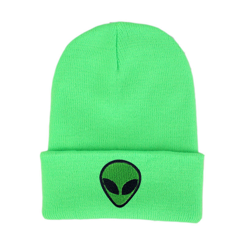 Amazon European-style alien embroidery street knitted hat, autumn and winter outdoor ghost head warm woolen hat pic 14