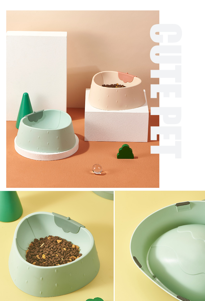 2021新款萌趣可爱宠物碗 草莓宠物碗 设计猫碗狗碗详情8