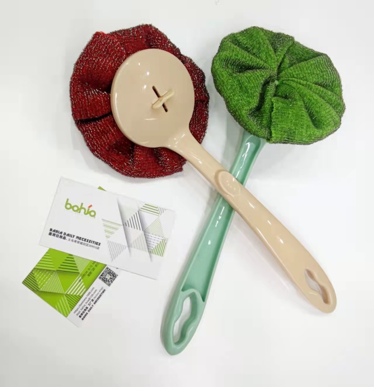 Long-handled cleaning brush, diamond sand sponge, kitchen cleaning, dishwashing and pot washing brush, household scouring pad, dishwashing cloth pic 3