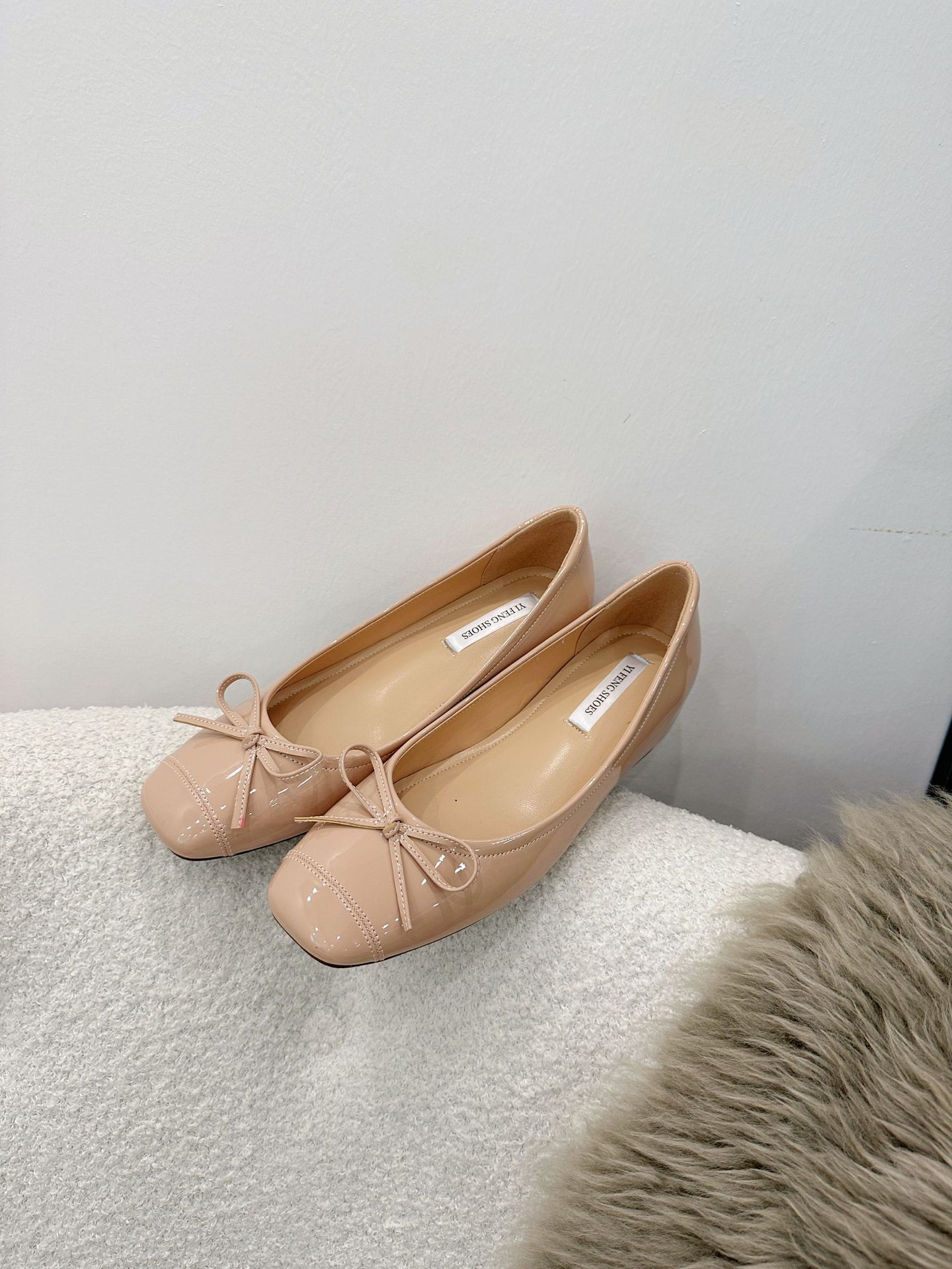 内增高女鞋蝴蝶结方头平底芭蕾鞋女款外穿甜美百搭大方浅口单鞋详情3