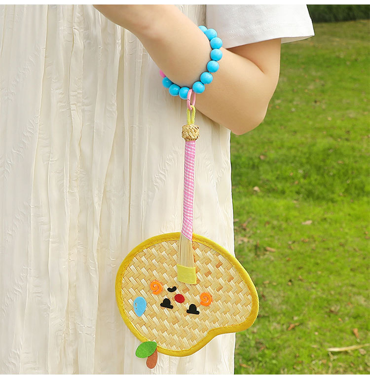 彩色蒲扇便携老式扇子夏天纯手工编织芭蕉扇拍照道具包包装饰挂件详情8